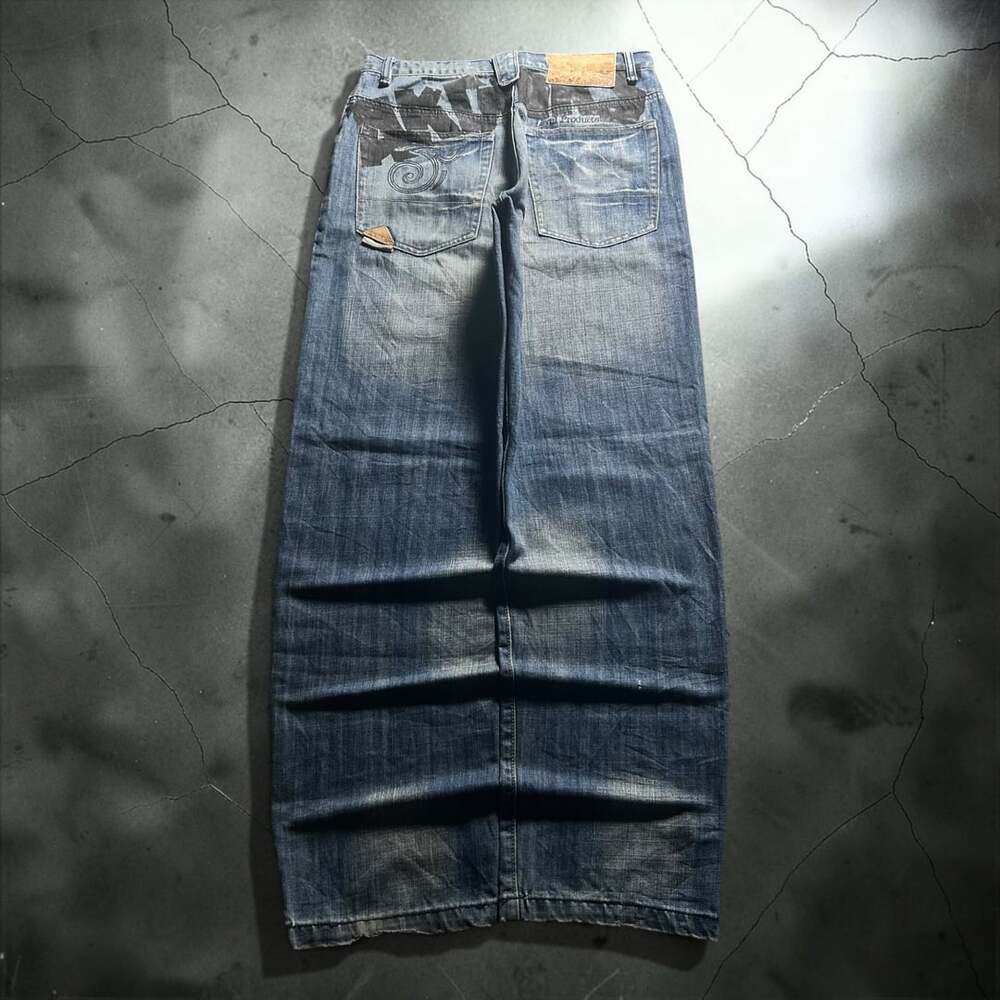Akademiks Vintage Y2K Baggy Wide Leg Distressed Denim Jeans